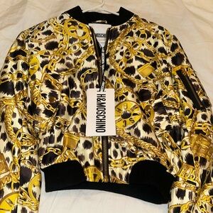H&M X MOSCHINO silk bomber jacket